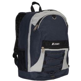 30 Wholesale Two Tone Backpack With Mesh Pockets In Navy