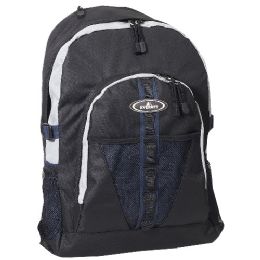 30 Wholesale Backpack With Dual Mesh Pocket In Navy