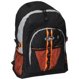 30 Pieces Backpack With Dual Mesh Pocket In Orange - Backpacks 17"