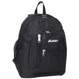 30 Pieces Double Main Compartment Backpack In Black - Backpacks 18" or Larger