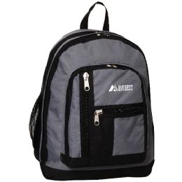 30 Wholesale Double Main Compartment Backpack In Dark Gray