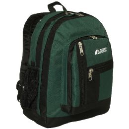 30 Wholesale Double Main Compartment Backpack In Dark Green