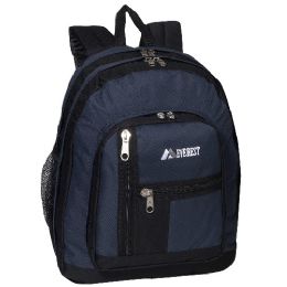 30 Pieces Double Main Compartment Backpack In Navy - Backpacks 18" or Larger