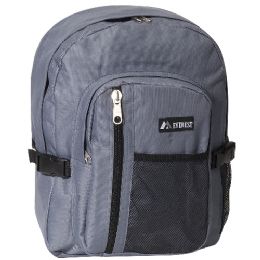 30 Wholesale Backpack With Front Mesh Pocket In Dark Grey