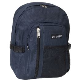 30 Pieces Backpack With Front Mesh Pocket In Navy - Backpacks 17"