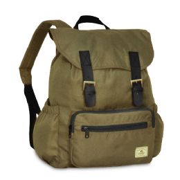 30 Pieces Stylish Rucksack In Olive - Backpacks 16"