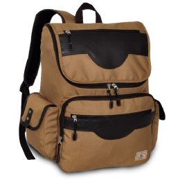 30 Pieces Everest Wrangler Backpack In Tan - Backpacks 17"