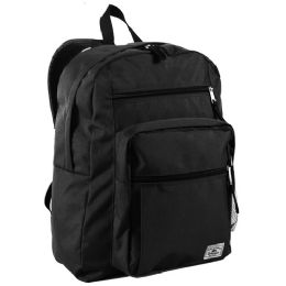 30 Pieces Multi Compartment Daypack With Laptop Pocket In Black - Backpacks 17"