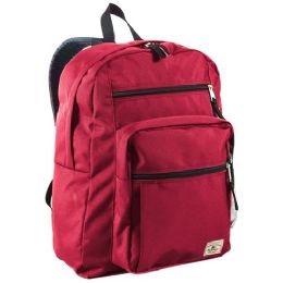 30 Pieces Multi Compartment Daypack With Laptop Pocket In Red - Backpacks 17"