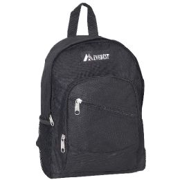 30 Pieces Junior Slant Backpack In Black - Backpacks 15" or Less