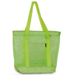 40 Pieces Mesh Shopping Tote In Lime - Tote Bags & Slings