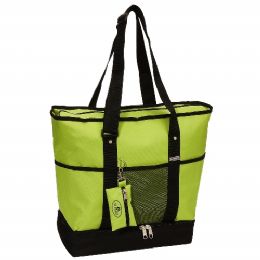 30 Wholesale Deluxe Shopping Tote In Lime
