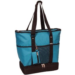 30 Pieces Deluxe Shopping Tote In Turquoise - Tote Bags & Slings
