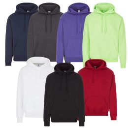 24 of Unisex Irregular Cotton Hoodie Sweatshirt In Assorted Colors Medium