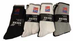 12 Wholesale Usa Crew Socks