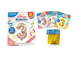 288 Pieces 3 Number Balloon - Balloons & Balloon Holder