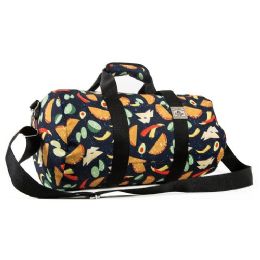 40 Wholesale Pattern 16 Inch Round Duffel Bag Tacos Design