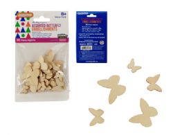 288 Pieces Wood Embellishments Butterfly - Arts & Crafts