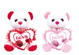 24 Pieces 8 " White Bear W/hearts - Valentines