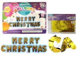 144 Wholesale Merry Christmas Letter Balloons