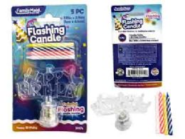 144 Pieces Happy Birthday Flashing Candle 5pc - Birthday Candles