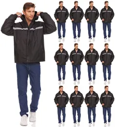 12 Bulk Yacht & Smith Mens Hooded Winter Jacket With Safety Reflector