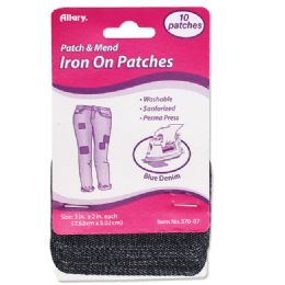 144 Pieces Patchettes, Iron On, Blue Denim, 10 Ct. - Sewing Supplies