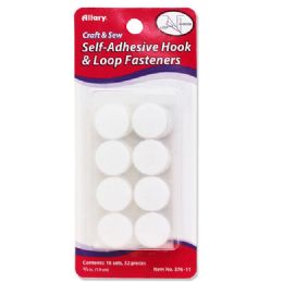 144 Pieces Hook & Loop Fasteners, White NO-Sew, 16 Sets/.75 Inch Circles - Sewing Supplies