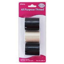 72 Pieces All Purpose Thread, 150 Yds. (137.16m) 2 Black/1 Beige - Sewing Supplies