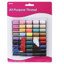 144 Pieces All Purpose Thread, 10 Yds. (9.1m) Each, Multi Assortment, 45 Ct. - Sewing Supplies