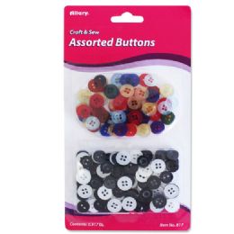 144 Bulk Buttons, White, Black & Assorted Colors, 175 Ct.