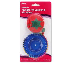 144 Pieces Tomato Pincushion & Pin Wheel With 40 Straight Pins - Sewing Supplies
