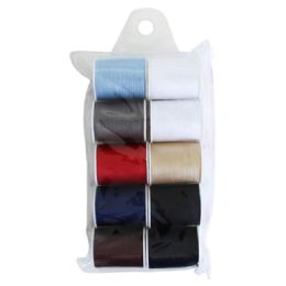 48 Bulk Thread, Assorted Colors, 200 Yds. Per Spool In Clear Zip Lock Bag, 10 ct