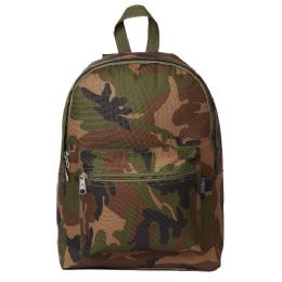 30 Pieces Woodland Camo Basic Backpack - Backpacks 15" or Less