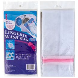 36 pieces Lingerie Wash Bag 2ast Nylon White Mesh W/zipper Pb/insert 15.75x19.75in - Laundry Baskets & Hampers