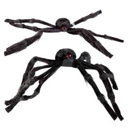 24 pieces Spider Hairy Black W/red Eyes 19.6 X 1.57in Jhook/hangtag - Halloween