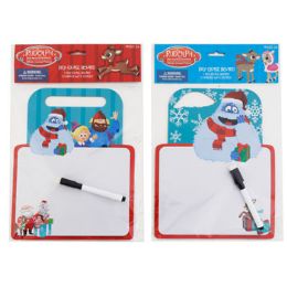24 Wholesale Dry Erase Board Rudolph W/marker 2 Assorted Peggable