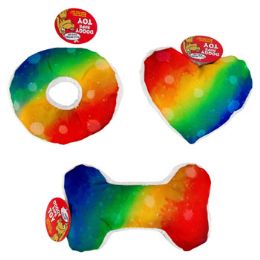 54 Wholesale Dog Toy Plush 3 Shapes Rainbow