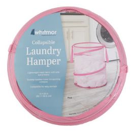 6 pieces Laundry Hamper 15x20 Pink Collapsible 6826-6027-Pink - Laundry Baskets & Hampers