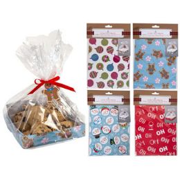 36 Wholesale Cookie Tray W/bag Christmas Set 2 Trays/bags/ribbons/tag 4ast Designs Paper Xmas Pbh