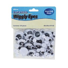 144 Wholesale Wiggly Eyes, Black & White, 125 Count