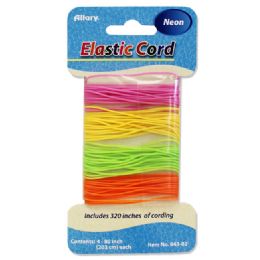 144 Wholesale Elastic Cord, Neon Colors