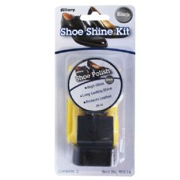 72 Pieces Shoe Shine Kit With .04 Oz. Polish, Dauber, And Shine Cloth, Black - Footwear Accessories