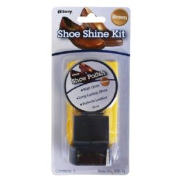 72 Pieces Shoe Shine Kit With .04 Oz. Polish, Dauber, And Shine Cloth, Brown - Footwear Accessories