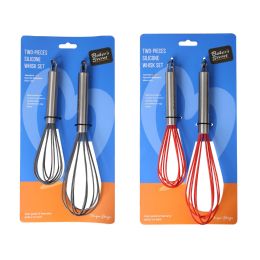 36 Wholesale Baker's Secret 2 Piece Silicone Stainless Steel Whisk Set C/p 36