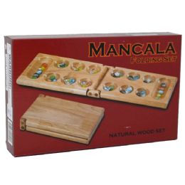 16 Pieces WOOD MANCALA FOLDING SET6 - Dominoes & Chess