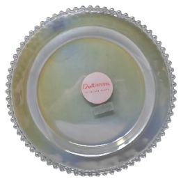 12 Wholesale 10" Glass Plate Clear Luster Hobnail H