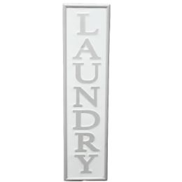 8 Wholesale 8"x32" LAUNDRY Embossed Metal Wall Plaque