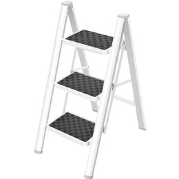 Wholesale Soctone White 3-Step Ladder Folding Stool