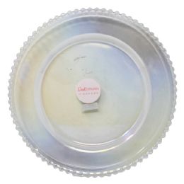 6 Wholesale 12" Glass Plate Clear Luster Hobnail H